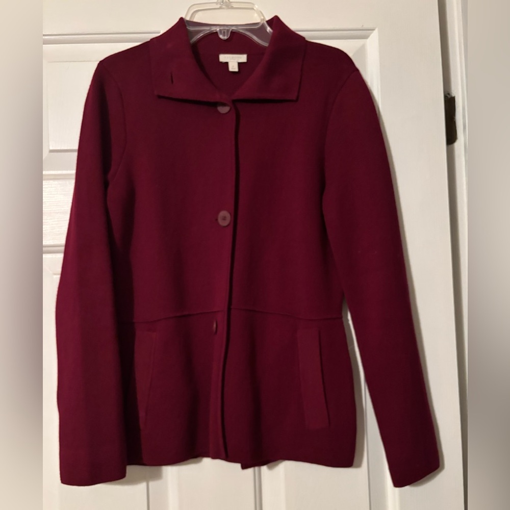 Talbots size P jacket in a deep red/maroon
Good condition